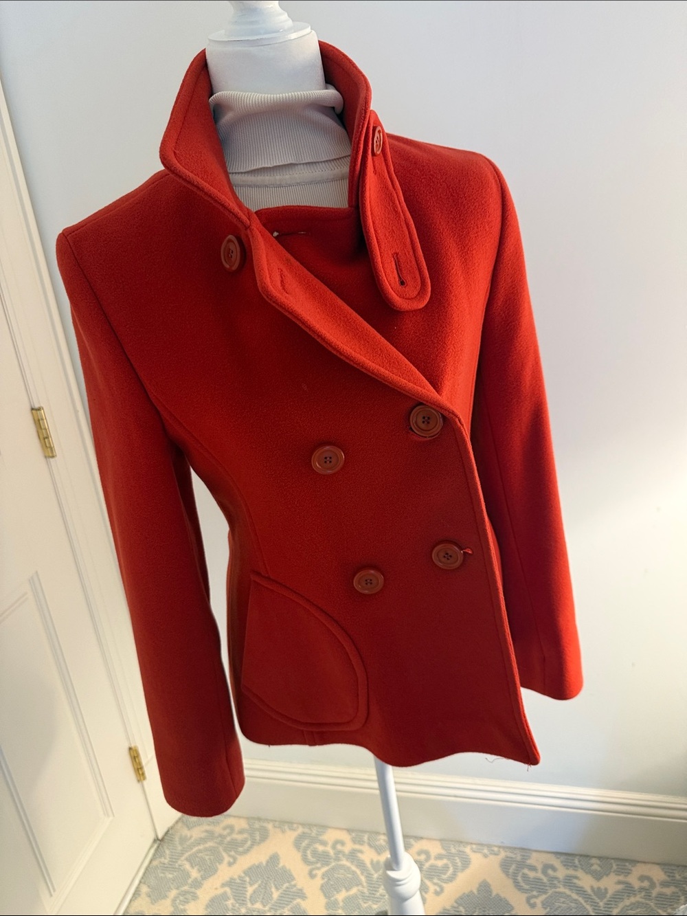 Searle Red Double-Breasted Wool Blazer
